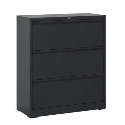 VIYET 40"H Lockable Lateral File Cabinet Heavy-Duty Metal for Home Office, Silent Full-Extension Slides, Anti-Tilt, Fits Letter/Legal/A4/F4,black