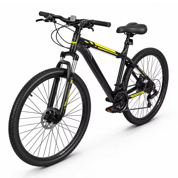 Hykolity 26 Inch Mountain Bike, 21-Speed MTB Bicycle with Aluminum Frame, Front Suspension, Dual Disc Brakes for Men and Women Black