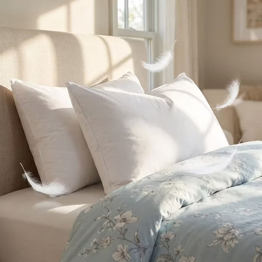 Bed Pillows Queen Size Set of 2 Cool Pillows for Side, Back, and Stomach Sleepers Oeko-Tex Certified Down Alternative Plump Filling