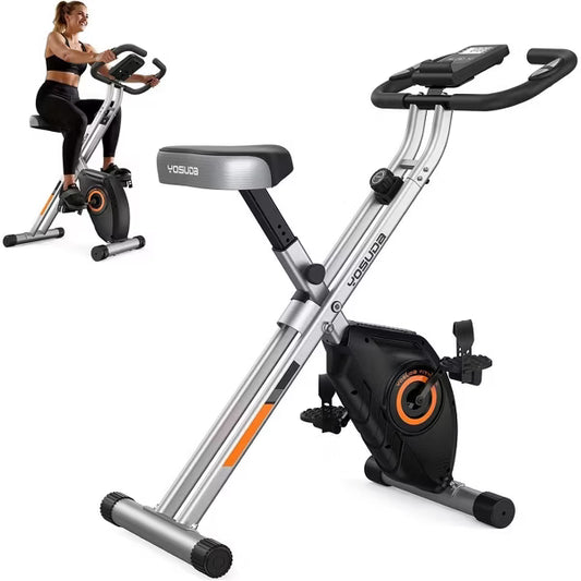 YOSUDA Folding Exercise Bike - Foldable Stationary Bike for Home Gym Workout,380 LBS Capacity and 16-Level Magnetic Resistance