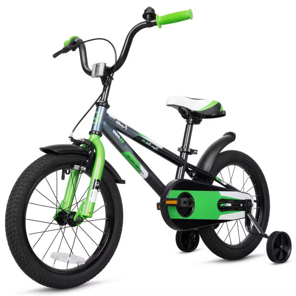 Hykolity Kids Bike Boy Girl Bicycle 16 inch for Children Child Sport Bike with Training Wheels Black Green