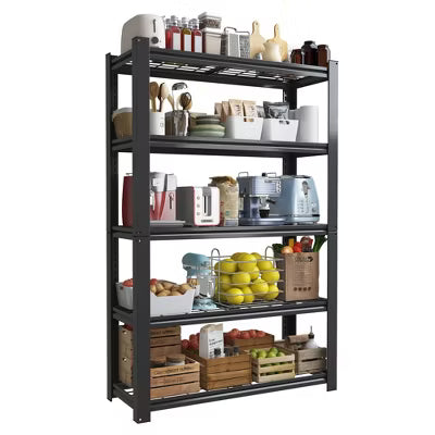 VIYET 72"H 5-Tier Heavy-Duty Metal Mesh Storage Rack 2000 Lbs Total Capacity, Adjustable Steel Shelving Organizer for Garage/Pantry/Kitchen/Office