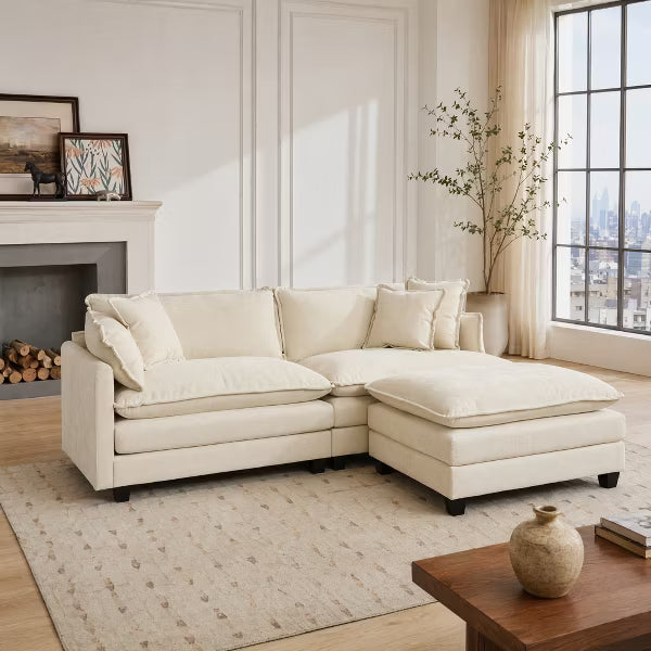 78" Cloud Sectional Couches for Living Room, Boneless Couch , 2 Seater Modular Sectional Sofa