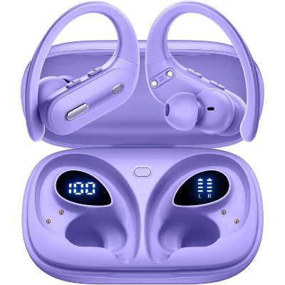 OFNEX Wireless Earbuds Bluetooth 5.3 Headphones 90 Hrs Playtime Ear buds with Wireless Charging Case Power Display Over-ear Earphones