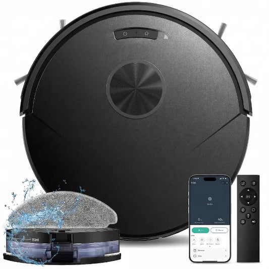 Teendow 2 in 1 Robot Vacuum and Mop Combo,8000Pa Self-Charging Robotic Vacuum Cleaner for Pet Hair, Hard Floors & Carpets,120-Min, App & Voice Control