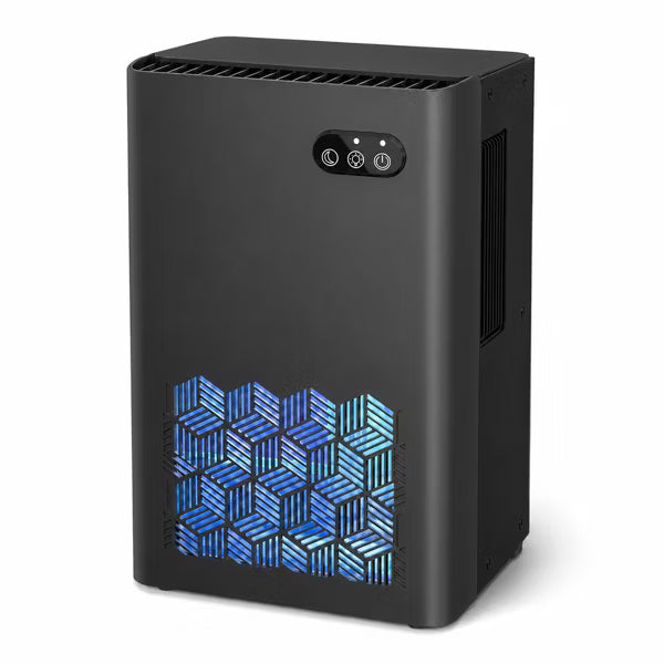 Compact Dehumidifier for Home with Quiet Sleep Mode, Auto Shutoff and Ambient Light,Grey