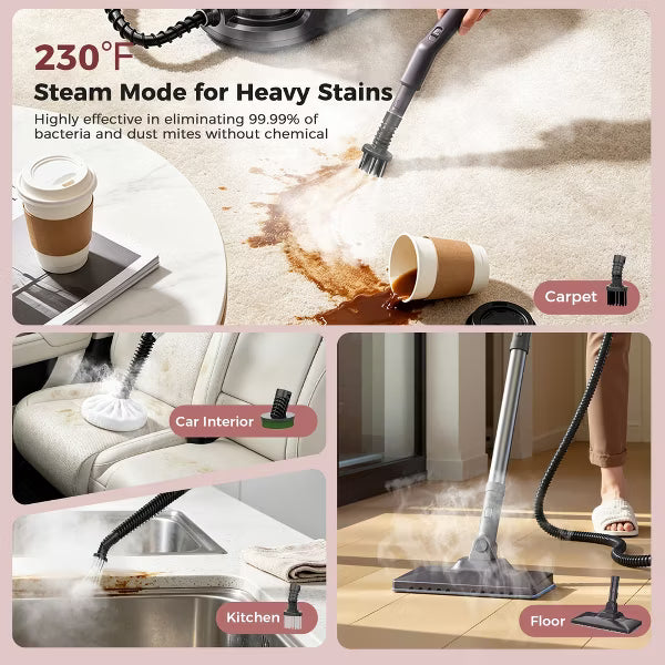 Teendow Multipurpose Steam Cleaner, Handheld Pressurized Steamer for Home Use, Deep Cleaning Steam Mop for Tile, Floor