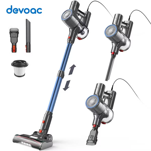 DEVOAC I8 Corded Vacuum Cleaner, 600W 23KPa Stick Vacuum, Free-Stand 6in 1 Powerful Lightweight Handheld Vacuum for Hard Floor Carpet Pet Hair Home