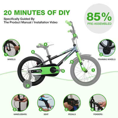 Hykolity Kids Bike Boy Girl Bicycle 20 inch for Children Child Sport Bike with Kickstand Black Pink