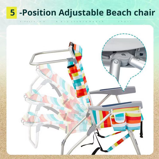 Karl Home Heightened Oxford Cloth Aluminum Beach Chair