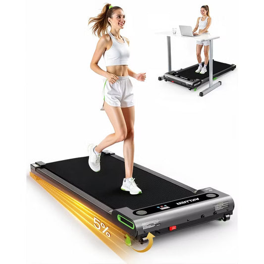 Akluer Walking Pad Treadmill with Incline, 2.5 HP Under Desk Treadmill with Remote, Small Folding Treadmill for Home Office Use