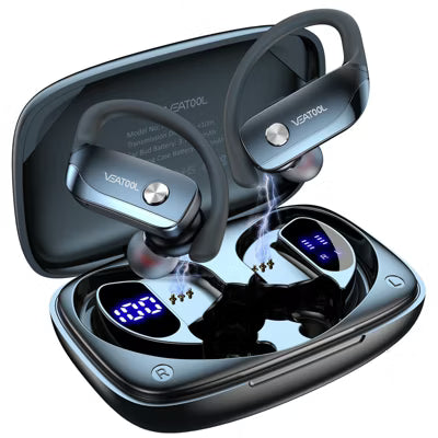 VEATOOL T6 Wireless Earbuds Bluetooth Headphone Sport, Bluetooth 5.4 Earbud, 72Hrs Earphone with Earhook