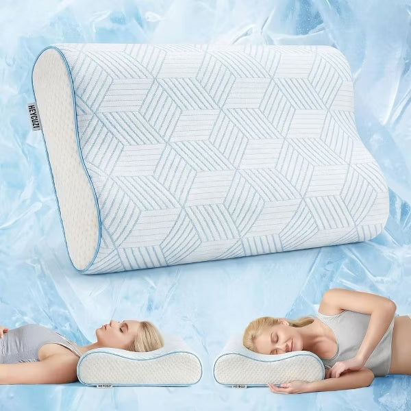 Bed Pillows 4-Layer Pillow for Neck Relief - Adjustable Memory Foam Pillow, Ergonomically Designed Pillow for Back & Side Sleepers, Queen Size