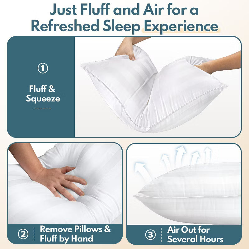 Zibroges Bed Pillows Queen Size Set of 2 Down Alternative Microfiber Cooling Pillows for bed
