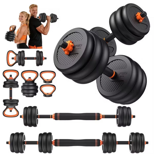 FLYBIRD Adjustable Dumbbells,45lbs Free Weight Set with Connector,5 in1 Dumbbells Set as Barbell,Kettlebell,Push up Stand,Weight Plate